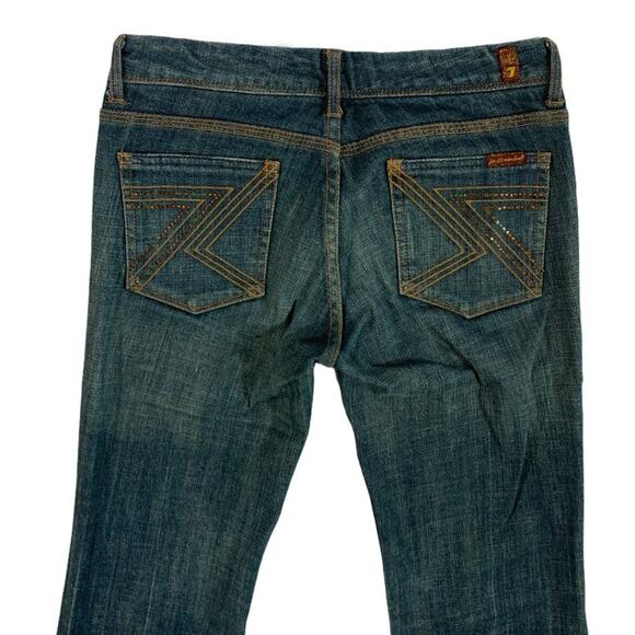 7 For All Mankind High Waisted Blue Boot Cut Jeans - Picture 6 of 8